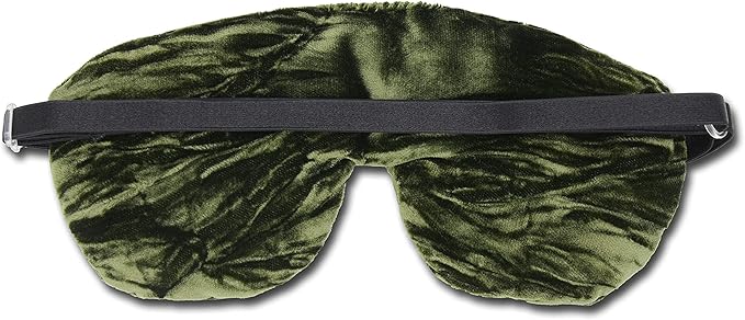 Handmade Opulence Yoga Eye Pillow - Weighted Flaxseed Fill, Lavender Aromatherapy, Satin & Velvet, Adjustable Strap - Ideal for Meditation & Restful Sleep - Spring Green - TEMFL-SG