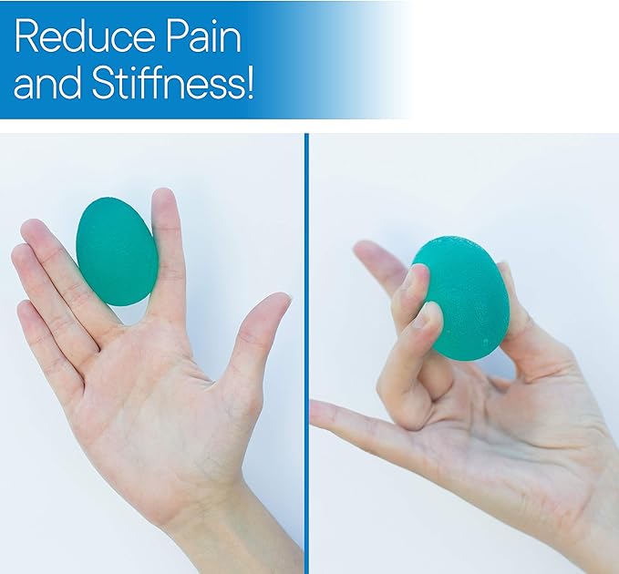 RMS 4-Pack Hand Exercise Balls - Physical & Occupational Therapy Kit for Strengthening Grip & Reducing Stiffness - Arthritis Pain Relief Exerciser for Rehabilitation, Fidget, Stress Relief