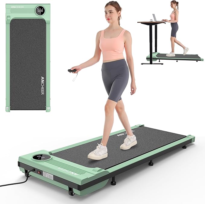 ANCHEER Walking Pads, 2 in 1 Under Desk Treadmill 2.5HP Compact Running Machine with Remote Control, 300lbs Weight Capacity for Home/Gym/Office,Ultra-Quiet, Installation-Free