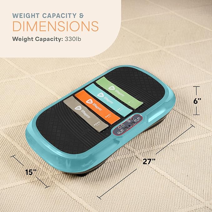 Lifepro Waver Vibration Plate Exercise Machine for Lymphatic Drainage, Muscle Activation, Full-Body Workout Vibrating Platform with Loop Bands, Fitness Equipment for Strength Toning & Fat Loss