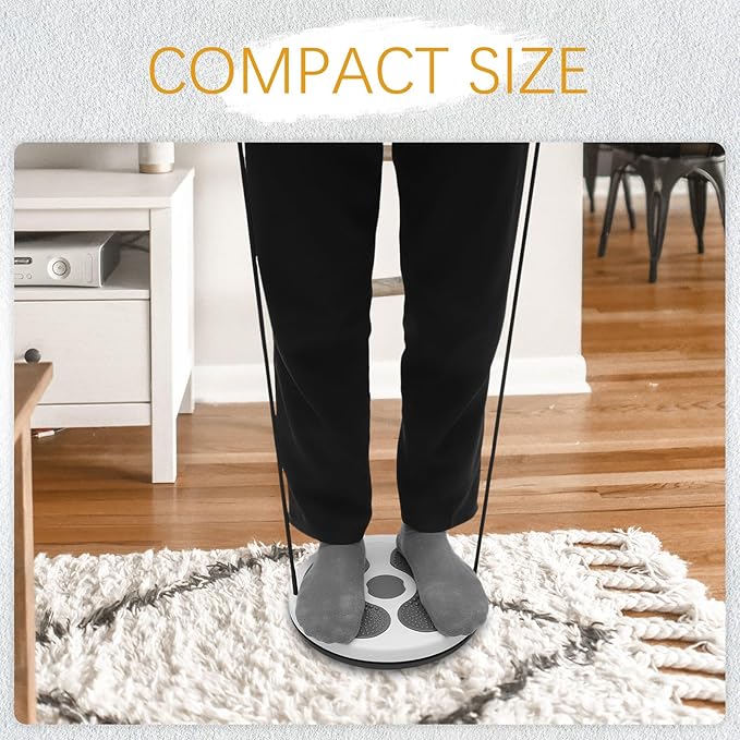 Zerodeko Waist Trainer Twisting Disc Fitness Machine with Rope, Gray Slimming Rotating Board for Core Strength Training and Body Shaping, Portable Home Exercise Equipment for Women