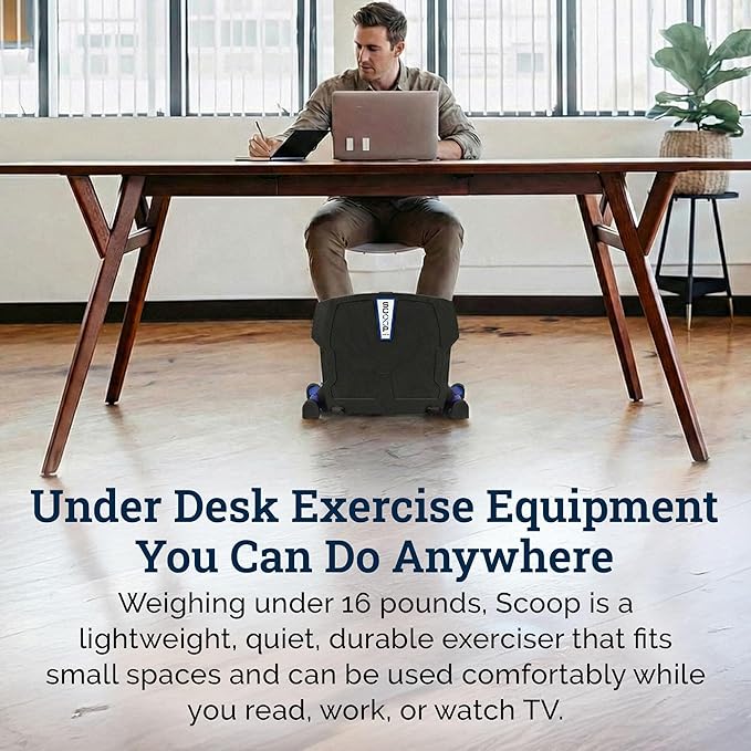 Scoop Lateral Elliptical | Compact Under Desk Exercise Equipment & Lateral Elliptical Machine | Leg Exerciser While Sitting for Seniors | Low-Impact Leg Exerciser for Balance, Mobility & Strength