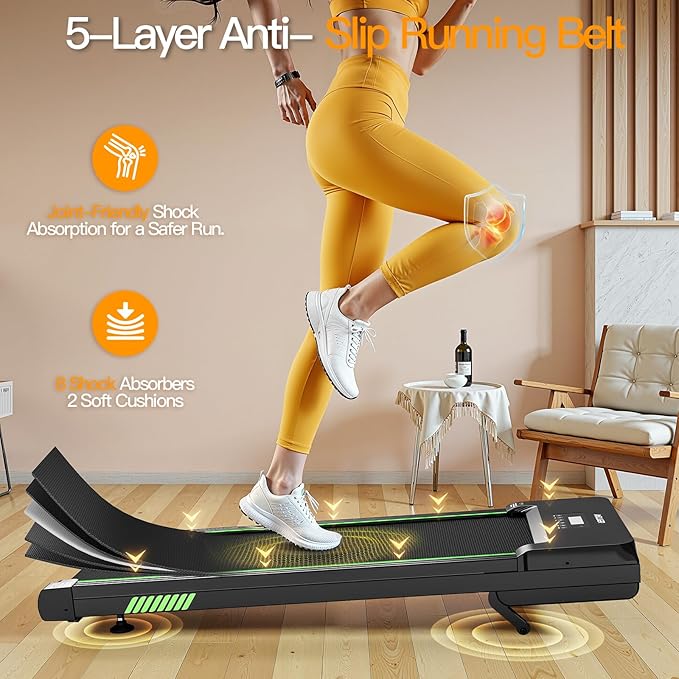 Akluer Walking Pad Treadmill, Portable Under Desk Treadmill 330lbs Capacity, Compact Treadmills Mini Walking Pad, 2.5HP Portable Treadmills with Remote Control, for Home Office Small Space
