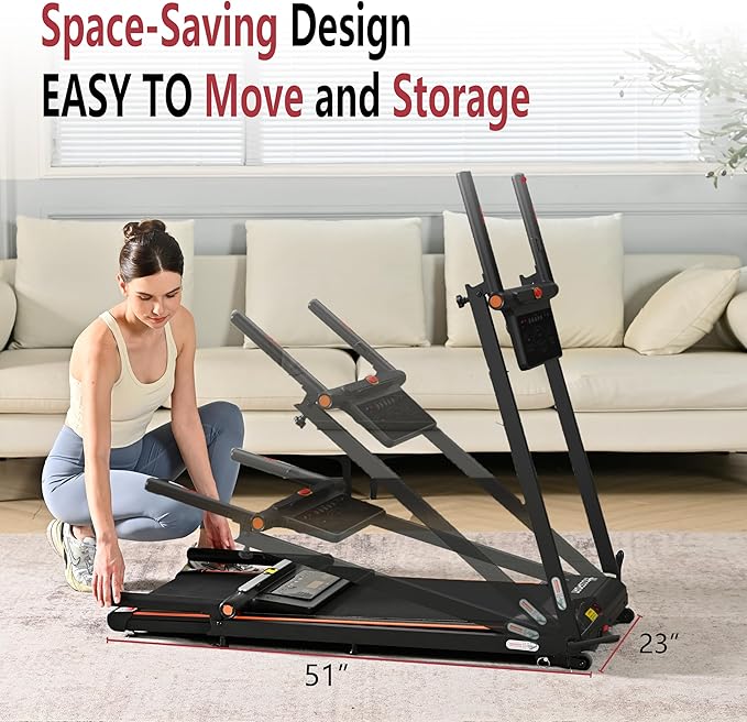 Treadmill with Incline, 3 in 1 Under Desk Treadmill Walking Pad with Removable Desk Workstation 3.5HP Foldable Compact Walking Treadmills for Home Small Office with Wristband Remote Control