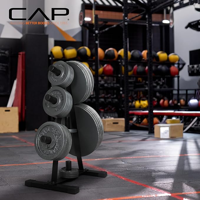 CAP A-Frame Olympic Plate Rack – Heavy-Duty 2-Inch Weight Plate Tree and Storage - 5 and 7 post options