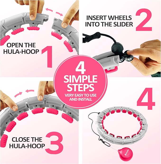Experience Fitness Excellence with Our Infinity Hoop Plus Size – Weighted Hula Hoop for Weight Loss – Hula Hoop Exercise Ring with ABS and Quality Wheels – for All the Sizes and Levels