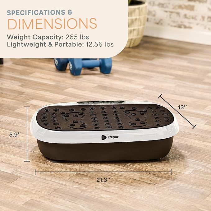 Lifepro HexaPlate Lite Vibration Plate Exercise Machine with Magnetic Acupoints - Full Body Vibration Platform for Beginners and Recovery - Lymphatic Drainage Massager for Muscle Toning and Fitness