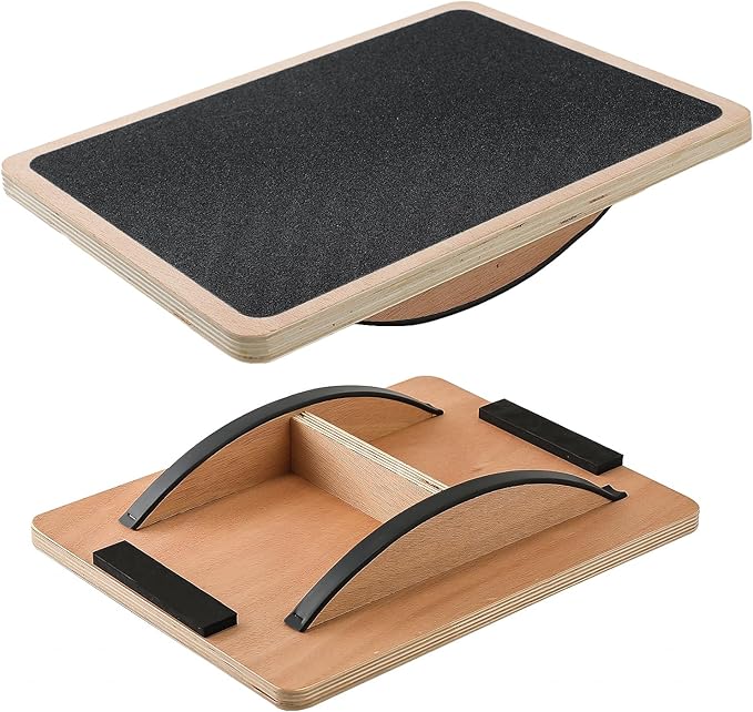 Juoe Balance Board Wobble Board for Adults and Kids - Anti-Slip 350LBS Balance Board for Physical Therapy,Balance Training,Posture Correction,Standing Desk Core Strength Wooden Balance Rocker Board