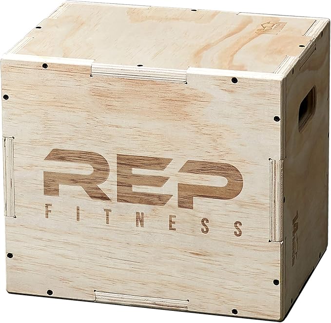 Rep Plyometric Wood Jump Box | CrossFit & Strength Training | 12 to 30" Range of Wooden Step Platforms | Gym & Sports Workouts | Fitness, Exercise, Physical Therapy Equipment | Pro Conditioning Tool