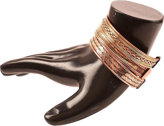 Copper Bracelet Tibetan Style. Hand Forged with Solid and High Gauge Copper Jewelry Cuff for Women Men. Combo of Different Designs