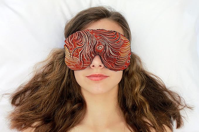 Handmade Weighted Sleep Eye Mask Yoga Pillow - Flax Seed Fill - Unscented - Peacock Red - TEMF-PR