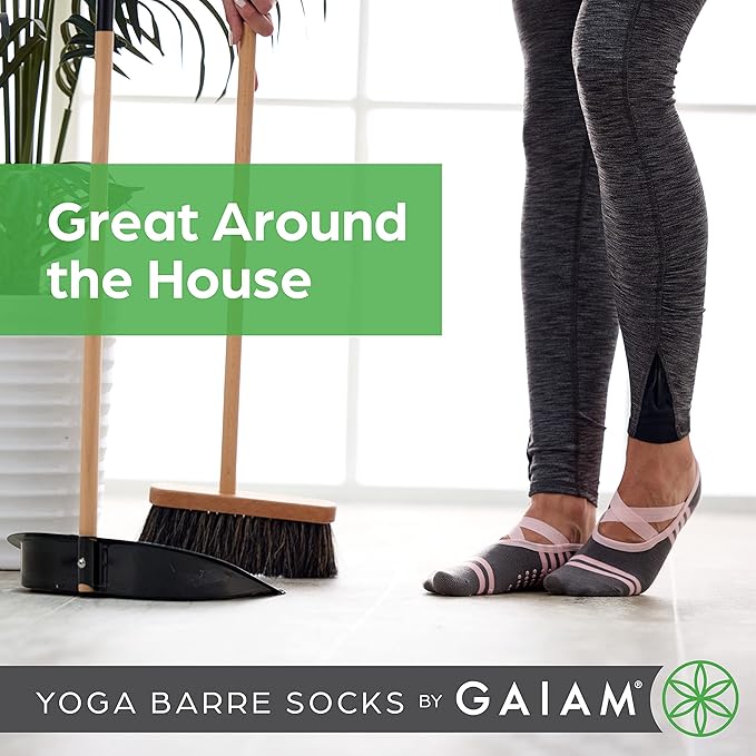 Gaiam Grippy Studio Yoga Socks for Extra Grip in Standard or Hot Yoga