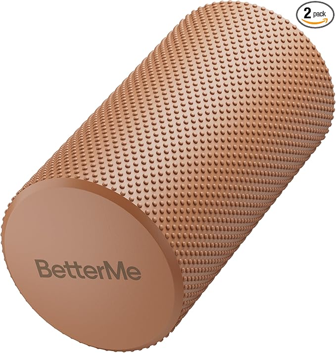 BetterMe Foam Roller for Muscle Recovery – High Density Exercise Roller for Back &Legs – Deep Tissue Massage Roller for Tension, Relief & Stretching (Mocha)