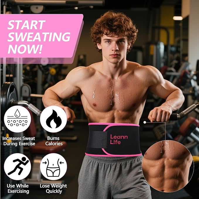 U1 Weighted Hula Hoop 30 Knots 19"-61" for Adults with Waist Trimmer Belt & Durable Wash Bag Bundle– Fitness Hoop for Exercise, Workout, Slimming & Home Gym, Light Pink