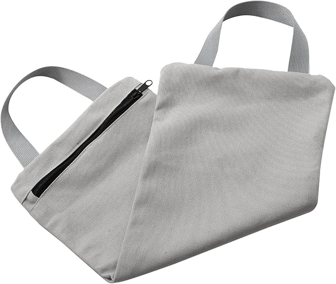 POPETPOP Workout Sandbag Weight Canvas Design for Fitness Training Includes Reinforced Handles for Easy Carrying for Arm and Leg Exercises Gray