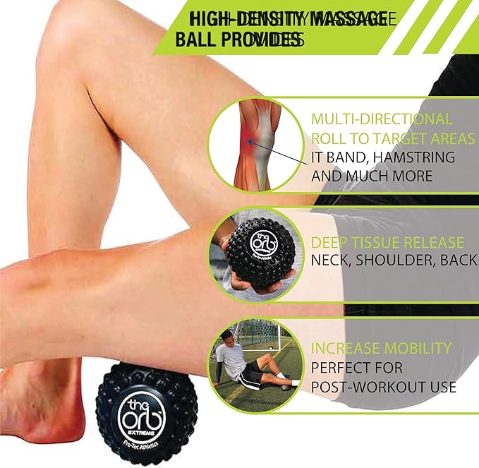 Pro-Tec Athletics Orb Massage Balls, Vary in Size and Color, Deep Tissue Massage, Muscle Relief, Promotes Flexibility, Hamstring, Quadriceps, Calf, Multi-Directional Massage Ball, Working Out