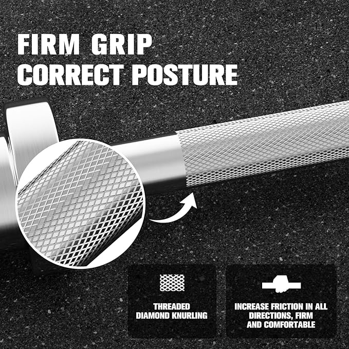 RITFIT Olympic Barbell 4ft/6ft - 2 Inch Weight Bar for Strength Training, Weightlifting, Squat, Deadlift, Bench Press, Curl, Overhead Press - 350lbs/500lbs Capacity