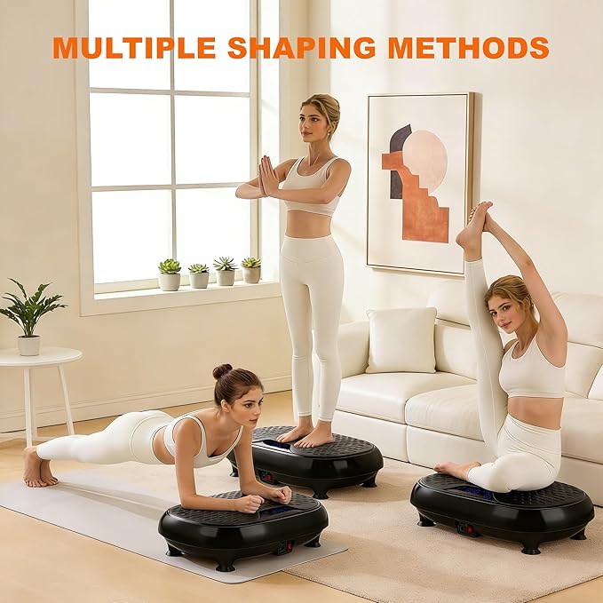 Vibration Plate Exercise Machine,330 lbs Capacity,Whole Body Workout Equipment for Women,Lymphatic Drainage,Body Muscle Activation,Real-Time Calorie Tracking,Vibrate Fitness Platform for Home