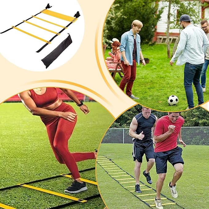 Agility Ladder – 500x40cm | Speed Agility Training Equipment Set | Speed Training Equipment for Athletes Sports Practice Adults Men Women Youth Athletes Professionals