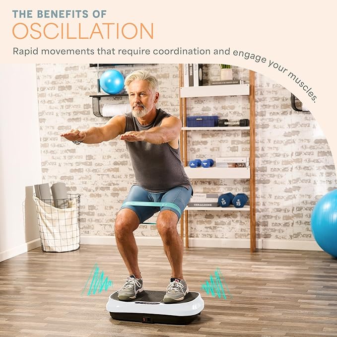 Lifepro Vibration Plate for Lymphatic Drainage – Whole Body Vibrating Platform Exercise Machine for Muscle Toning & Recovery with Remote Max Load 260 lb