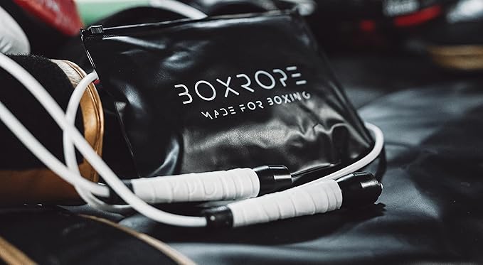 BOXROPE, A Jump Rope Made For Boxing, Tangle-Free, 15% Heavier Than A Normal PVC Rope, Boxer Jump Rope, Adjustable, Includes Grip Tapes For More Grip, Skipping Rope for Boxers, Premium Quality