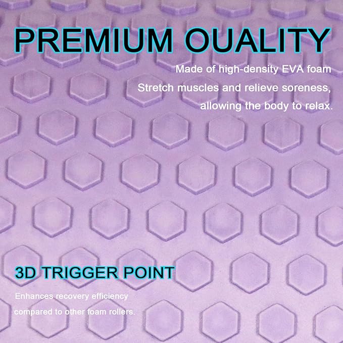 23.6″ Large Foam Roller – Solid High-Density EPP Yoga Column, 5.9″ Diameter for Full-Body Stretch & Myofascial Release, Excercise, Massage and Recovery (Purple)