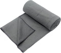 Eunzel Hot Yoga Towel, Non-Slip Yoga Mat Towel with Silicone Grip Dots Absorbent Microfiber for Exercise, Fitness, Pilates, Grey