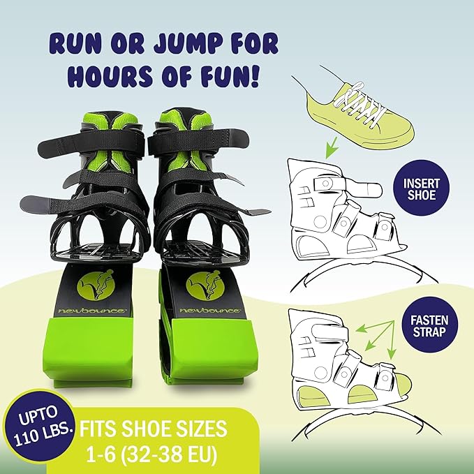 New Bounce Jumping Shoes - Kangaroo Jumping Shoes for Kids - Exercise Moon Shoes - Bouncy Shoes for Ages 8-12 - Size 1-6 (32-38 EU)