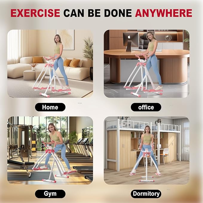 HOTWAVE Space Walker Exercise Machine - Air Walker Elliptical Trainer for Home Use, with Foldable Design for an Aerobic Stepper and Cross Trainer Glider Exercise Machine for Men and Women