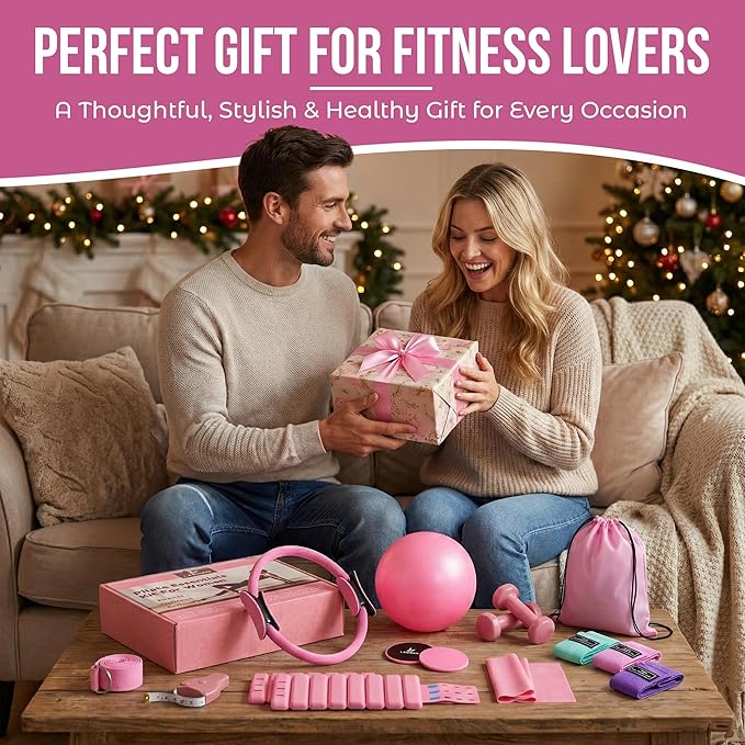 Home Pilates Kit for Women & Men | Better Me Pilates Kit with 14 Inches Pilates Ring and Ball Set, Resistance Bands, Core Sliders, Bag - Full Body Exercise Home Pilates Workout Kit