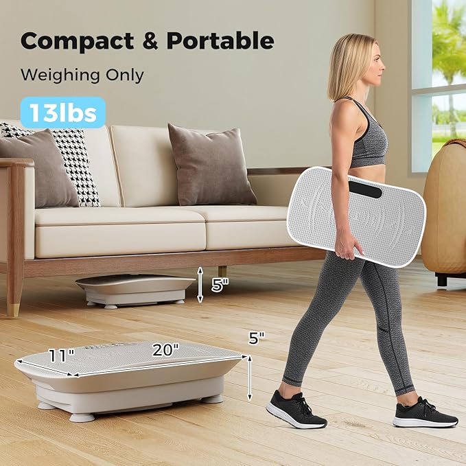 GYMAX Vibration Plate Exercise Machine, Vibration Plate with 10-Level Intensity, LED Display & Remote Control, Body Vibrating Plates Stand Shaking Platform Fat Burning Machine