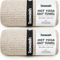 Hot Yoga Towel,Microfiber Yoga Mat Towels Non Slip for Hot Yoga Absorbent Microfiber Sweat Anti-Slip Cover,Bikram,Pilates,Exercise,Fitness 24 inch X 72 inch Beige 2 Pack