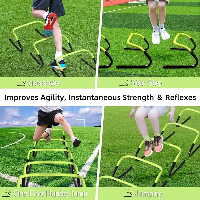 Agility Speed Training Hurdles, Agility Training Hurdle Set for Basketball and Soccer Practice with Carry Bag, 5 Pack