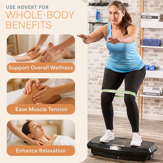 Lifepro Hovert 3D Heavy Duty Vibration Plate Machine – Sturdy Dual Motor Platform with Lateral & 3D Motion – Full Body Workout for Strength, Balance, Recovery & Circulation