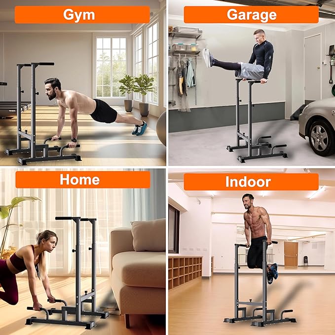 Dip Bar Attachment for 2"x2" Squat Rack, Heavy Duty Power Rack Attachment with 5/8" or 1" Hole