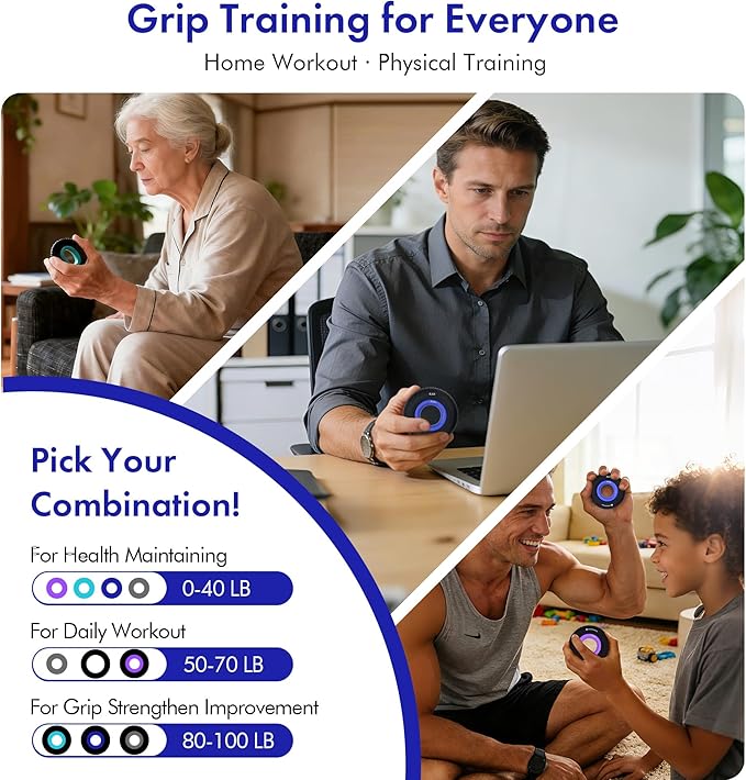 Grip Strength Tester 265lb/120kg, Digital Hand Dynamometer FDA Registered with Backlit LCD for Grip Strength Testing and Training