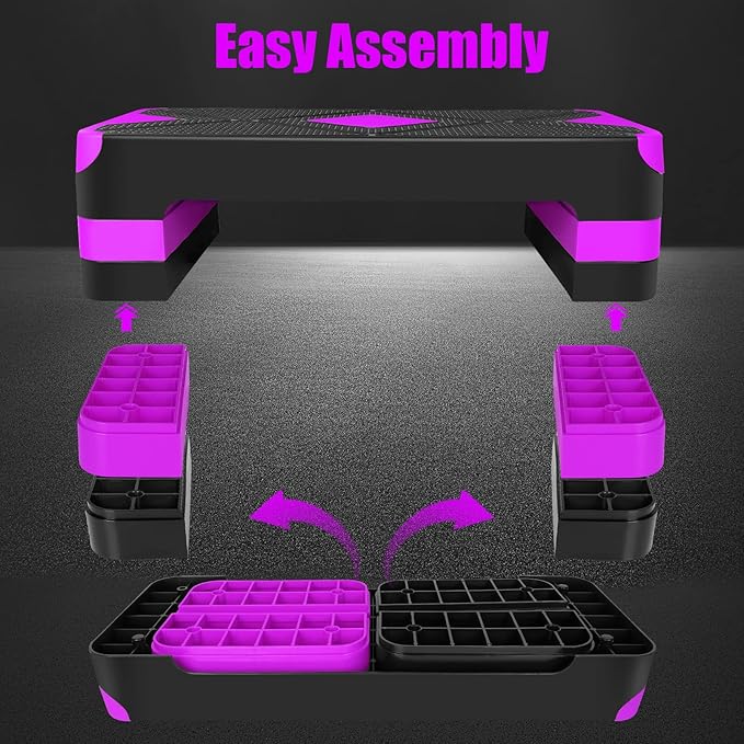 Adjustable Exercise Workout Aerobic Stepper Step Platform Trainer