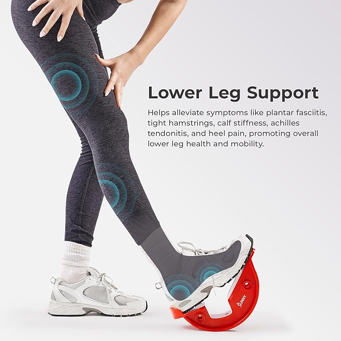 Sunny Health & Fitness Calf Stretcher and Foot Rocker for Plantar Tight Calves Relief Hamstring Ankle Strengthener Facetious Sling Stretch Fighter Stretching Device Mobility