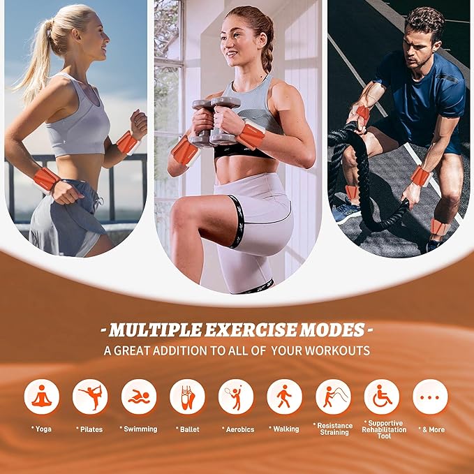 Ankle Weights for Women Wrist Weights Set of 2 (1 lb/2 lb Each) Adjustable Arm Leg Weight for Womens Men Suitable for Walking Swimming Running Pilates Yoga Gym
