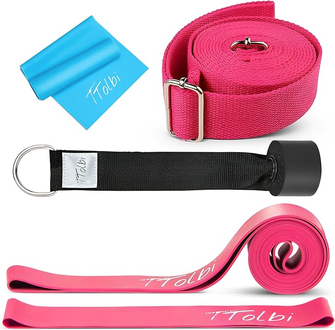 2-Pack Stretching Bands for Dancers – Premium Ballet Stretching Band & Door Anchor Strap for Flexibility – Dance Equipment for Splits, Yoga, Cheerleading, Gymnastics, and Pilates Training