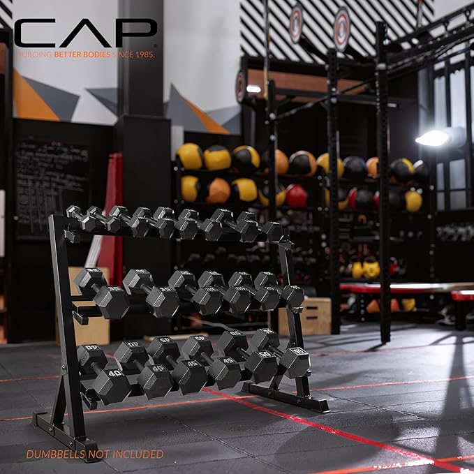 CAP Barbell Dumbbell Rack | 5-50lb or 5-75lb Dumbbell Storage | Multiple Options