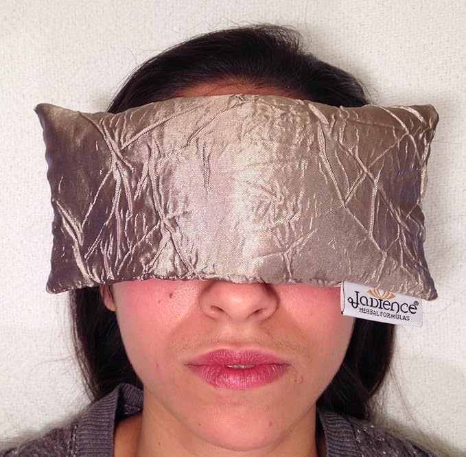 Jadience Lavender Eye Mask - Gold: Soothing Eye Pillow for Stress & Tired Eyes! | Perfect Yoga Eye Bag | Best Eye Mask for Migraines