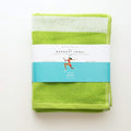 Luzia Striped Workout Towel for Sweat (Pack of 2) - Premium Quality 100% Turkish Cotton - Lightweight and Super Absorbent for Exercise, Sports, Workout, Fitness, Gym, Yoga, Running (Green)