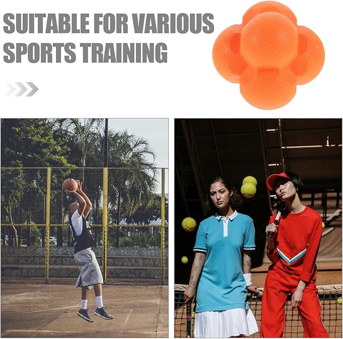 Zerodeko Reaction Training Ball Hexagon Rubber Agility Ball 7cm Vibrant Speed Reflex Trainer for Hand-Eye Coordination and Quick Reaction Sports Training Equipment