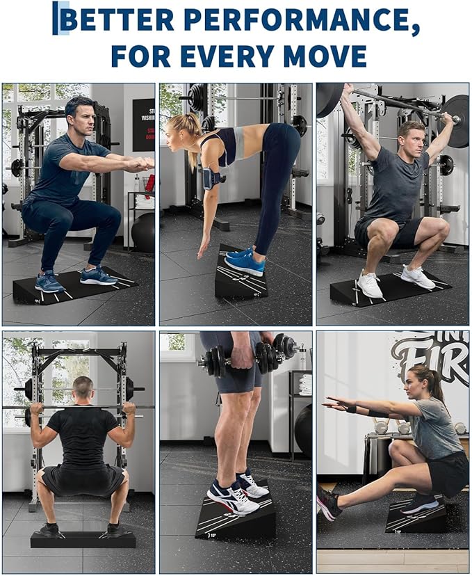Squat Wedge Block 15° - Heel Elevated Slant Board for Squats, Knees over Toes & Weightlifting, 1000lb Capacity, Non-Slip One-Piece Design, Home Gym Accessory