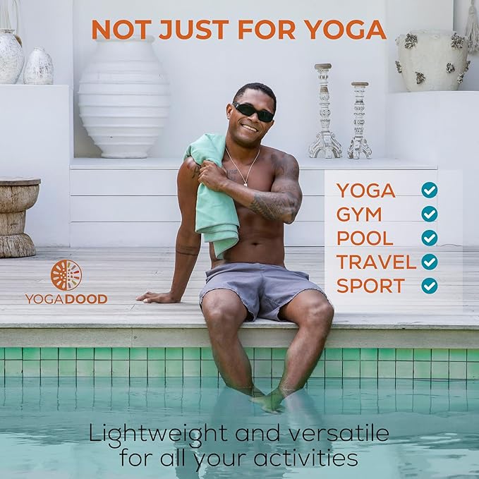 72" x 26.75" Long Hot Yoga Mat Towel Plus Compact Face Towel – Hot Yoga Essentials - Full Length, Absorbent, Microfiber Material for Workout, Gym - Pack of 2 Yoga Towels - Grip Improves with Sweat