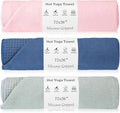 3 Pack Hot Yoga Towel Non Slip 72" x 26" Extra Large Microfiber Yoga Mat Towel with Grip Dot Absorbent Sweat Anti-Slip Mat Cover for Pilates Fitness (Morandi Pink Blue Green)
