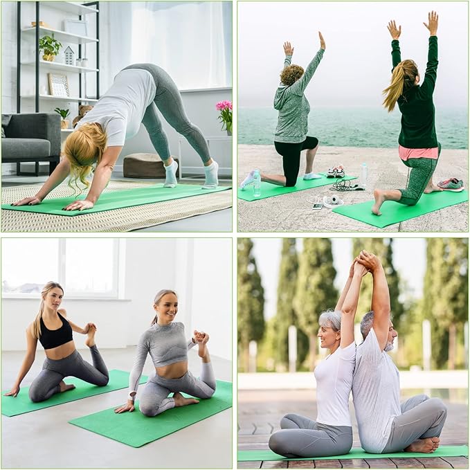 24 Pack 3 mm Thick Yoga Mat Bulk, Non Slip Exercise Workout Fitness Pad for Women Men, Gym Home Yoga Pilates, Easy to Clean, Sturdy PVC