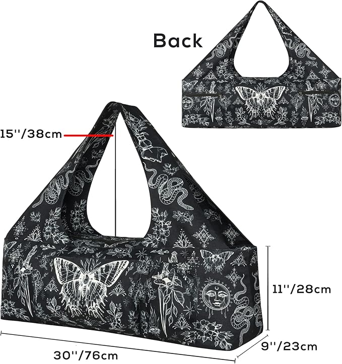 Yoga Mat Bag - Large Yoga Bag with Yoga Mat Strap, Zipper and Pockets - Yoga Bags and Carriers Fits All Your Stuff - Personalized Yoga Mat Bags for Women Fits Most Size Mats