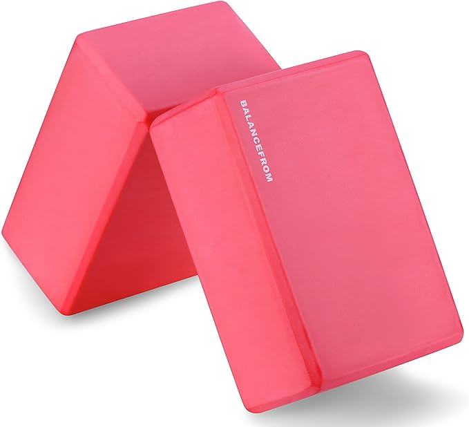Fitvids Set of 2 High Density Yoga Blocks, 9"x6"x4" Each, Pair, Multiple Colors